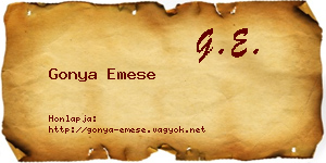 Gonya Emese névjegykártya